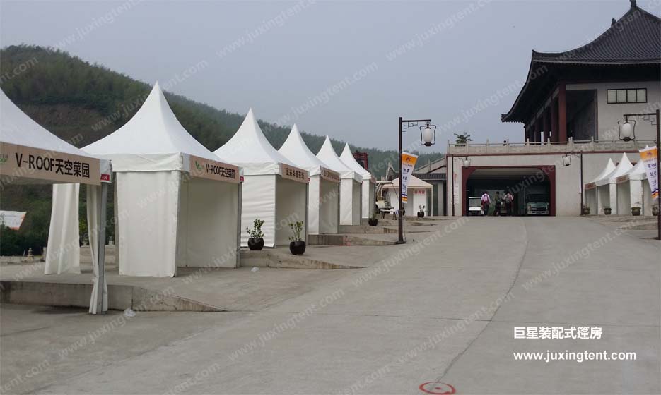 宜兴大觉寺素食节尖顶帐篷